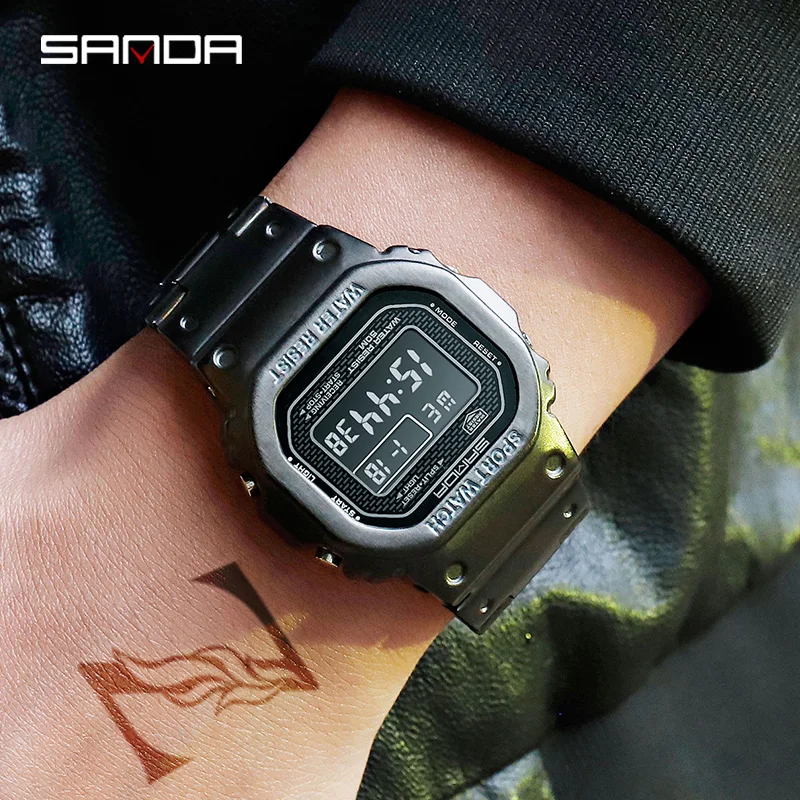 

LED Digital Men's Watch Sports Watches Men Relogio Masculino Relojes Casual Stainless Steel Military Waterproof Wrist Watches
