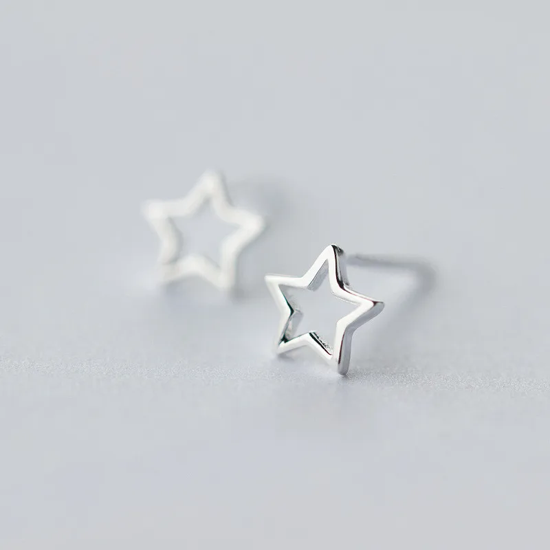 925 Твердые стерлингового серебра пирсинг звезда серьги-гвоздики для женщин подарок Стерлинговое серебро ювелирные изделия Pendients Brincos EH960