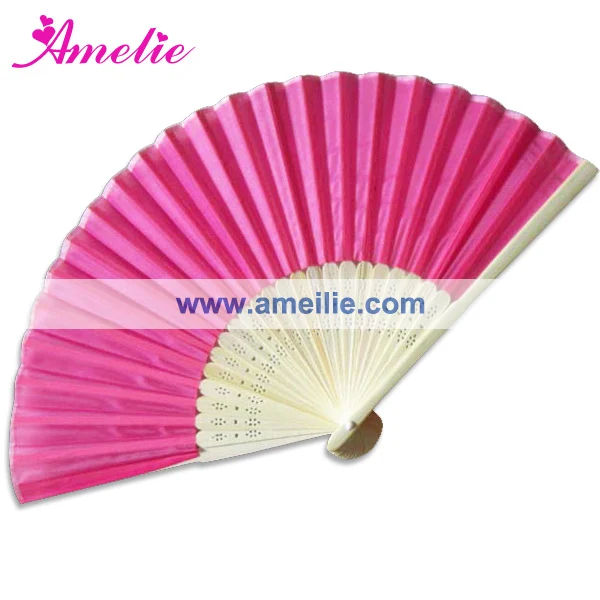 

100Piece/Lot Useful Wedding Gift For Guests Party Decoration Wedding Folding Fan 21cm Bamboo Handle Fuchsia Wedding Fan Favors