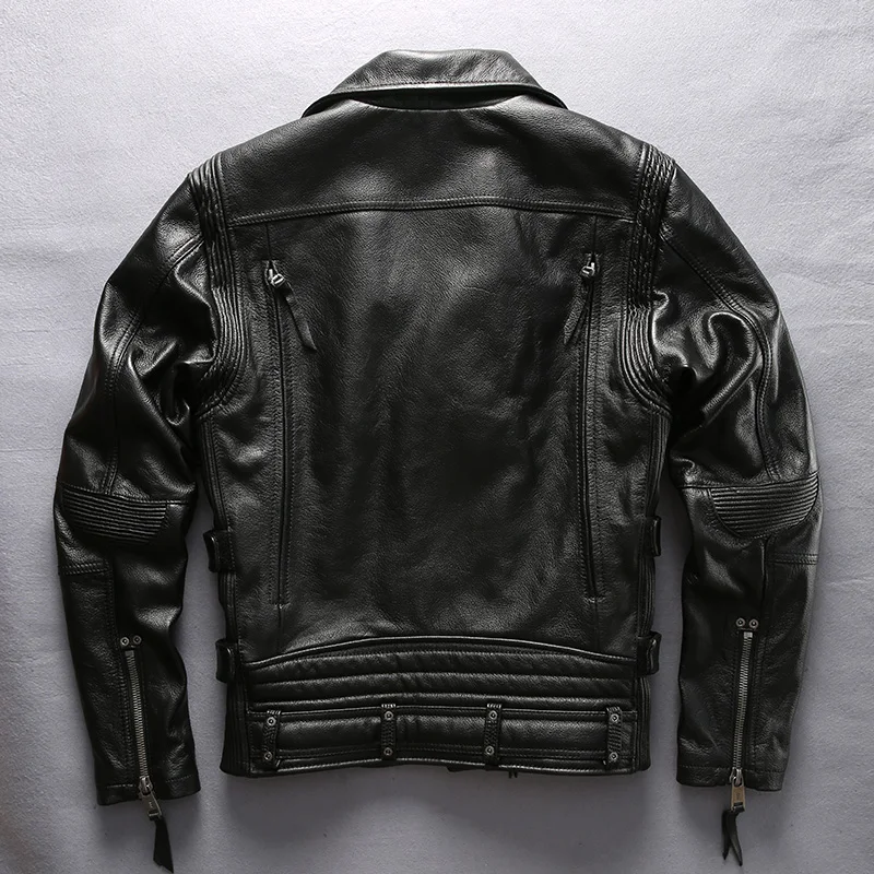 Blog HA-101 european big size high quality super genuine cow skin leather motor rider jacket mens casual cowhide leather jacket