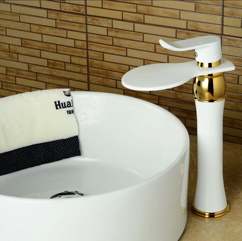 

High white crane tall waterfall faucet bathroom white mixer tall faucet mixer waterfall high basin mixer tap white waterfall tap