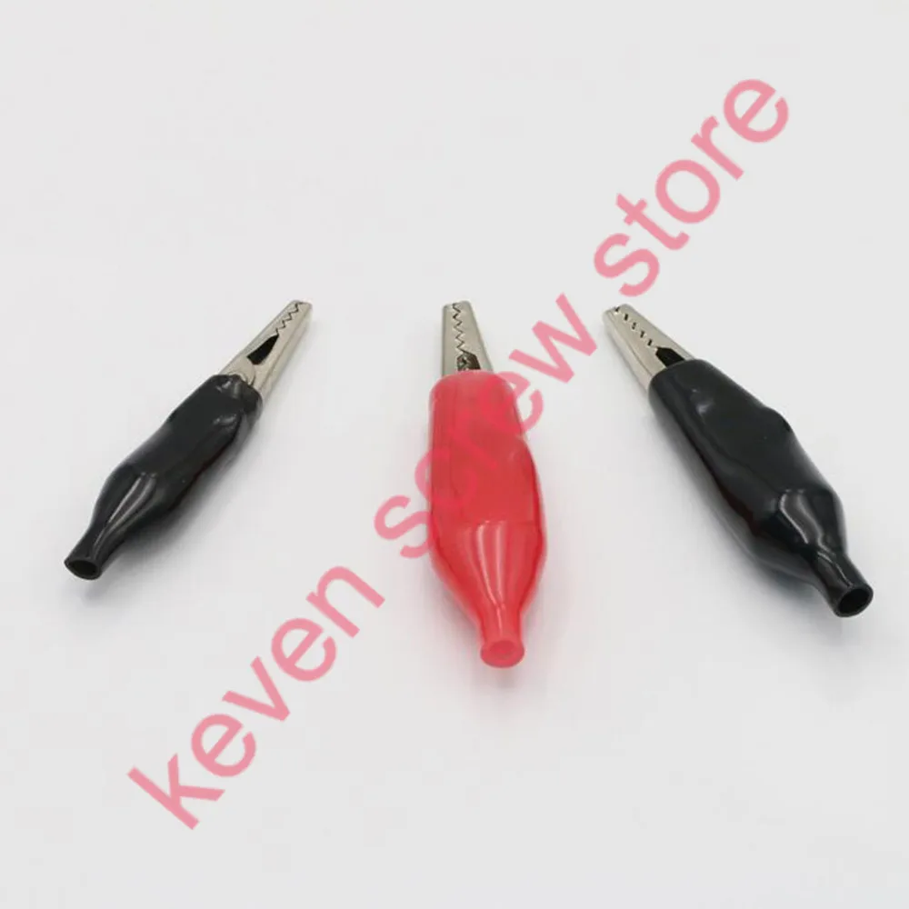 

10 Pcs/ lots small Insulation Boot Metal Alligator Clip Electric Test 28MM Lead colorful small crocodile clip Color random