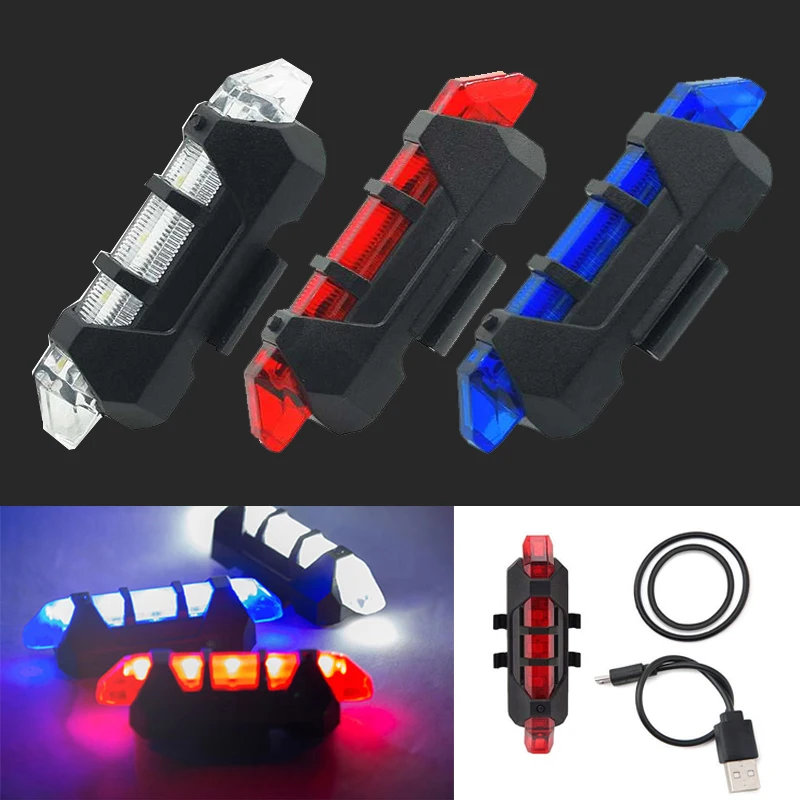 Sale WasaFire Portable USB Rechargeable Bike Bicycle Tail Rear Safety Warning Light Taillight Lamp Super Bright Led luz bicicleta 3