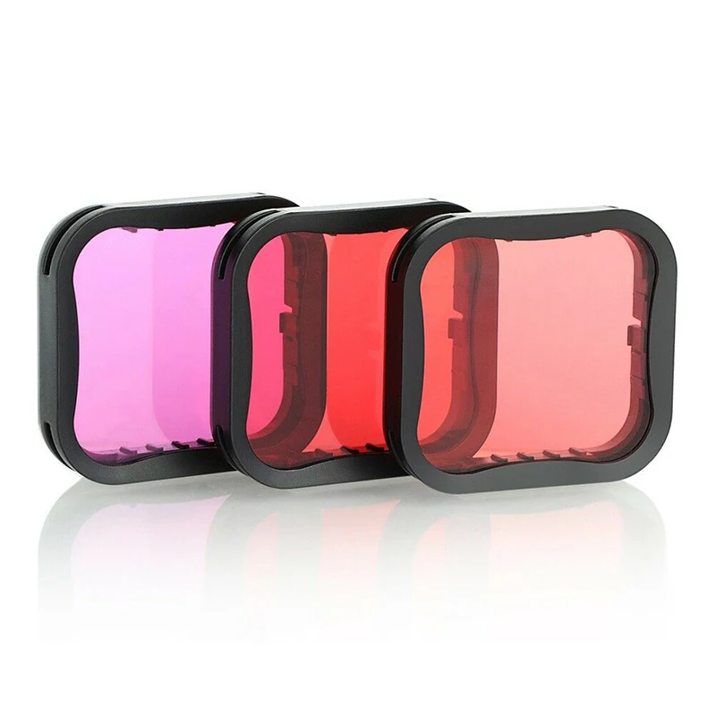 

Red/Purple/Pink Diving Filter Lens Cover For GoPro Hero 7 6 5 Black waterproof housing case Diving shell filter 3 + bag ropes