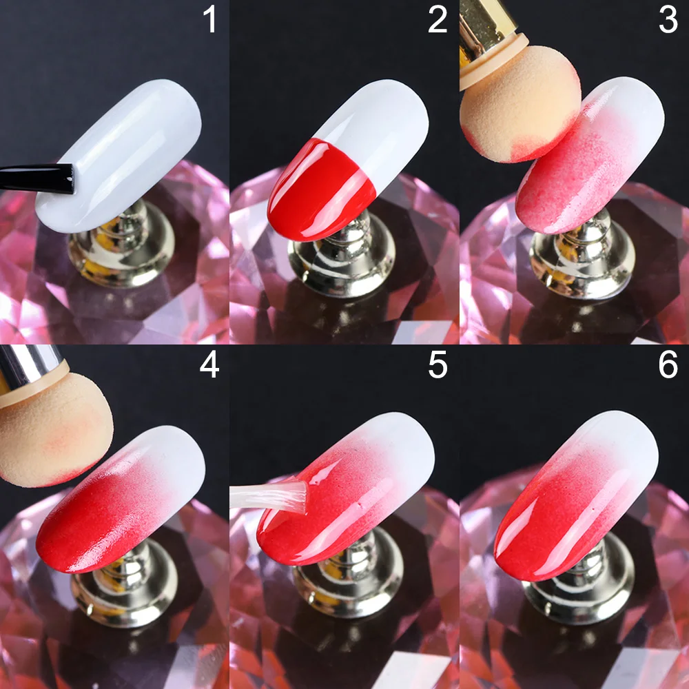 STZ Ombre Nail Brush Set Gradient Sponges Nail Art Brushes Pen Acrylic Gel Glitter Powder Picking Dotting Tools Manicure #945-1 nail art pens,nail art brushes,nail art sponge,nail brushes,nail art tools,gel nail tools