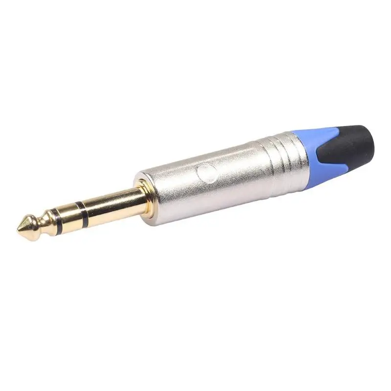 

6.35mm Jack Stereo Metal 1/4 inch Connector 6.5mm Male Audio Plug Solder Adapter Soldering Gold-plated 6.35 Plug