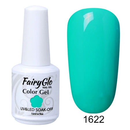 FairyGlo 15 мл Гель-лак замачиваемый чистый цвет ногтей Гель-лак Vernis Полупостоянный УФ-гель для ногтей маникюрный лак - Цвет: G1622