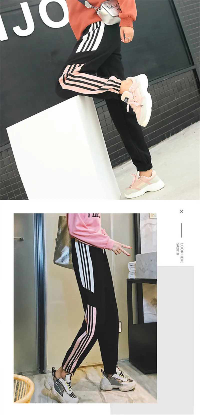 casual, 2019, calças de ginásio harajuku calças engraçadas meninas