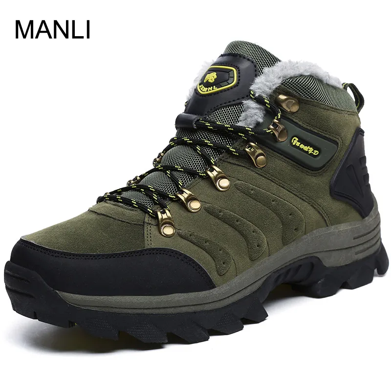 

MANLI Unisex Desert Tactical Military Boots Mens Ankle Boots Outdoor Amry Boots Combat Hiking Shoes Winter Plush Men Safety Shoe