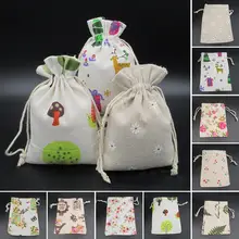 2 uds. Bolsos de joyería con cordón doble bolsa de almacenamiento con estampado de árbol de flores Vintage