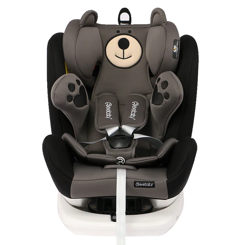 Детская вращающихся сиденье безопасности интерфейс ISOFIX От 0 до 12 лет для малышей лежащего сиденье безопасности - Цвет: Серый