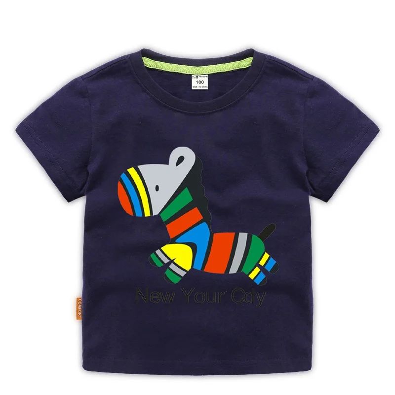 

Boy summer clothes 2-8 year old little girl short sleeve shirt cartoon pattern printed fun t-shirt cotton clothes