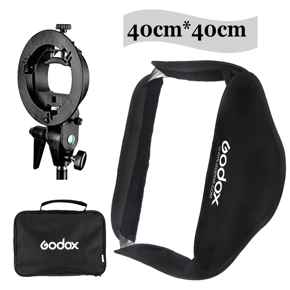 

Upgrade Godox Photo Studio 40*40cm Portable Quadrangular Flash Speedlight Speedlite Umbrella Softbox Soft Box Brolly Reflector