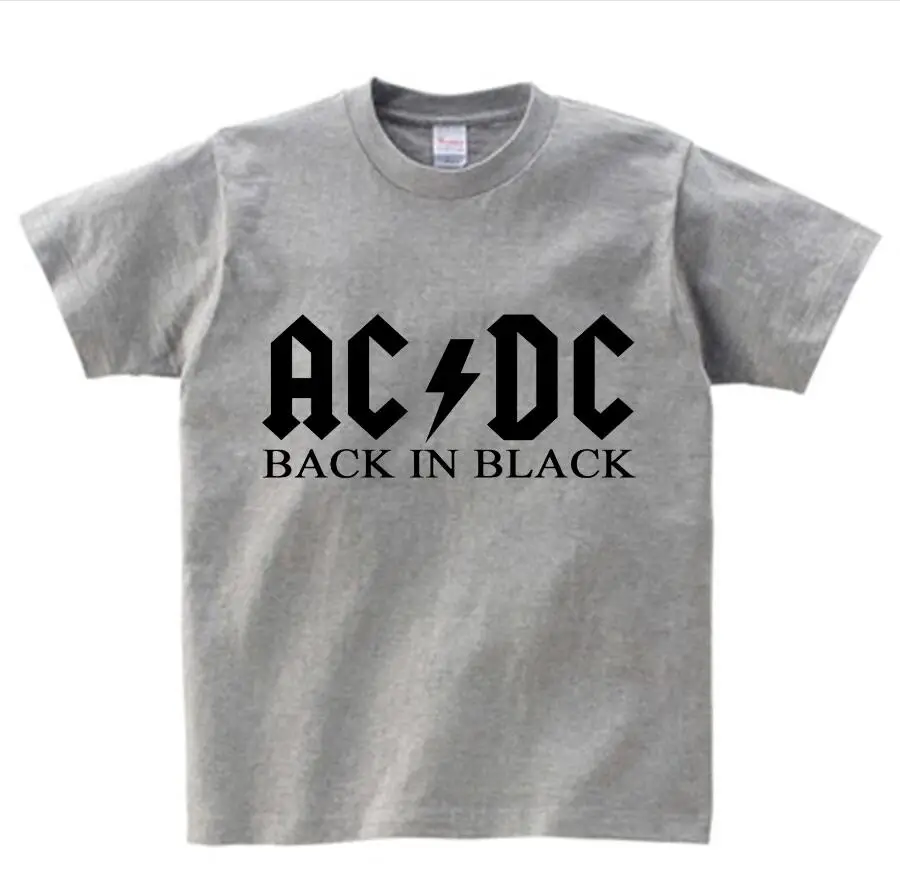 ACDC/детская футболка с принтом надпись-Логотип AC DC Детская Повседневная футболка принт AC/DC для мальчиков и девочек костюм для малышей - Цвет: 4