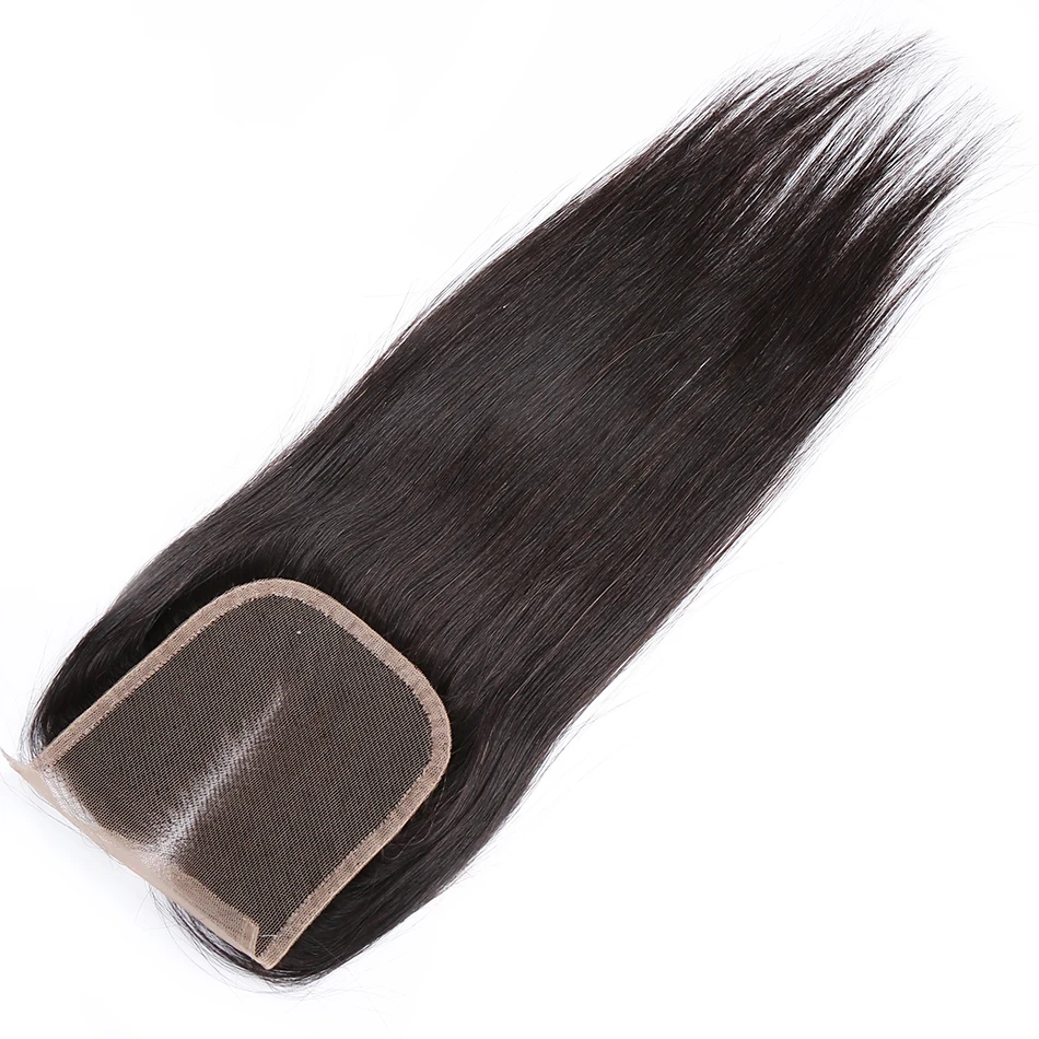 Instaone волосы бразильские прямые с завязкой натуральные волосы натурального цвета 4 x4 Средний/Свободный/три части Кружева Закрытие с