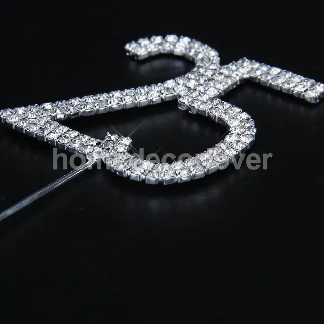 silver crystal rhinestone 25th