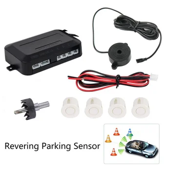 

4 Sensors Buzzer 2.2mm Car Parking Sensor Kit Reverse Backup Radar Sound Alert Indicator Probe System 12V
