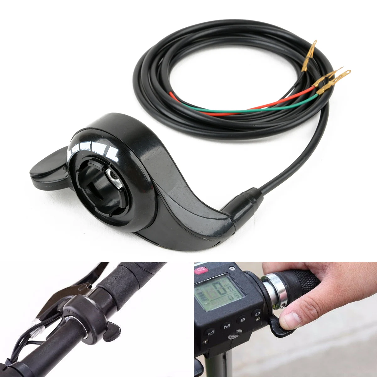 1Pcs Black Electric Bike Scooter Universal Thumb Throttle Speed Control Handle For E-Bike Electric Bicycle New