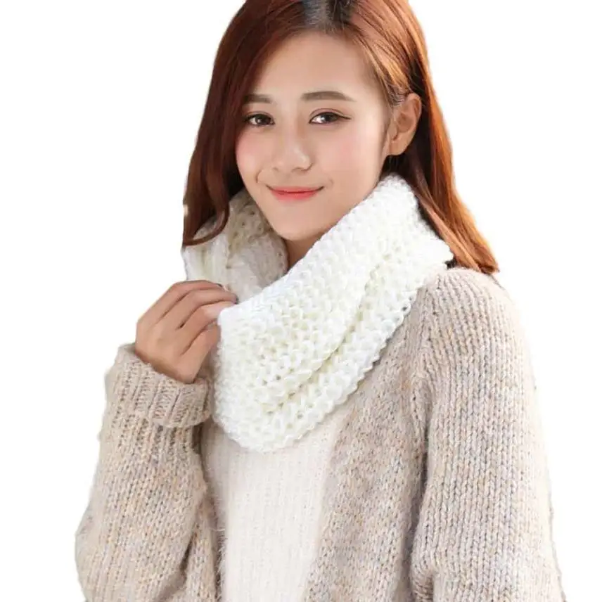 Vestido Fashion Korean Scarf Women Warm Winter Scarf Knit Neck Circle