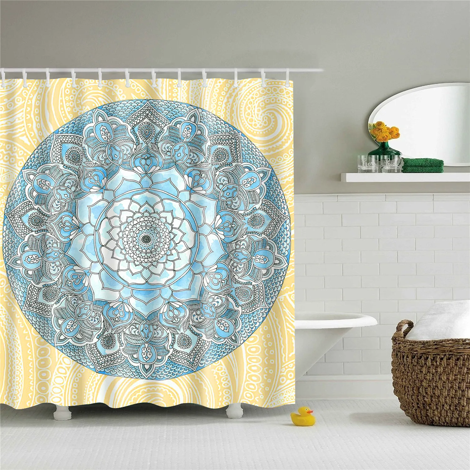 180x200 см индийский Bodhisattva 3D занавеска для ванной Водонепроницаемый полиэстер ткань затемненная Мандала занавеска для душа для ванной комнаты cortina - Цвет: TZ161202