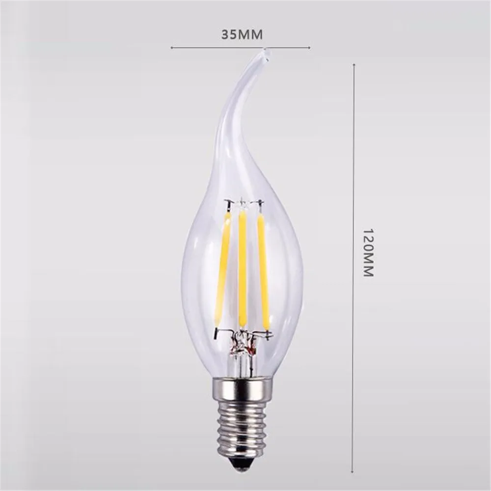 filament candle light c35 e14 flame size