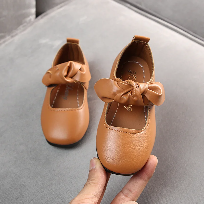 

Spring Autumn Girl Princess Bowknot Shoes Student Baby Pu Leather Shoes Children Fashion Soft Bottom Non-slip Casual Shoes B07
