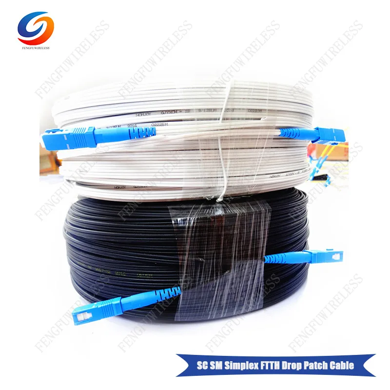 

Aliexpress hot 50M Outdoor SC SM 1Core Simplex FTTH Drop Patch Cable SC to SC FTTH Fiber Optic patch cord