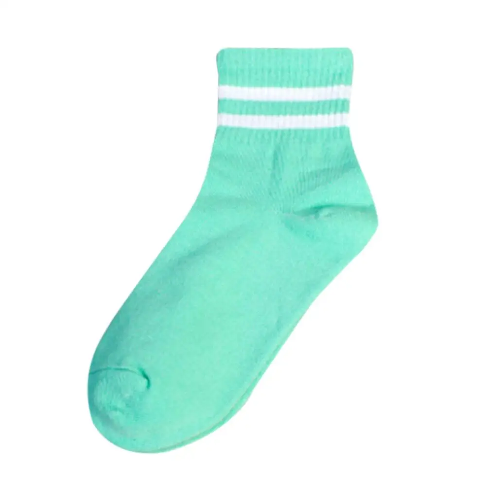 Радужные женские хлопковые носки унисекс классические полосатые Повседневные Носки Модные женские ретро-Носки Популярные 6 цветов дропшиппинг - Цвет: green