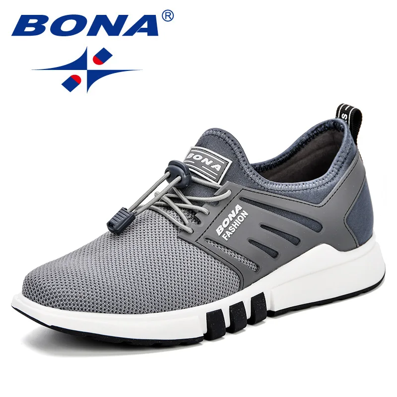 BONA/Мужская прогулочная обувь; сезон осень-зима; кроссовки; Молодежная уличная спортивная обувь; Мужская дышащая обувь для упражнений; удобная мужская обувь - Цвет: Dark grey