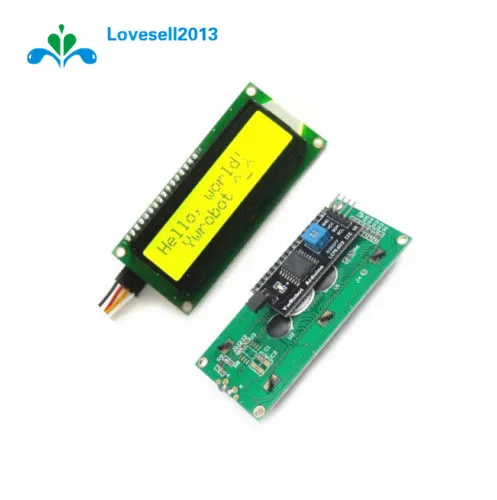 IIC//I2C//TWI//SPI Serial Interface1602 16X2 Character LCD Module Display `Yellow