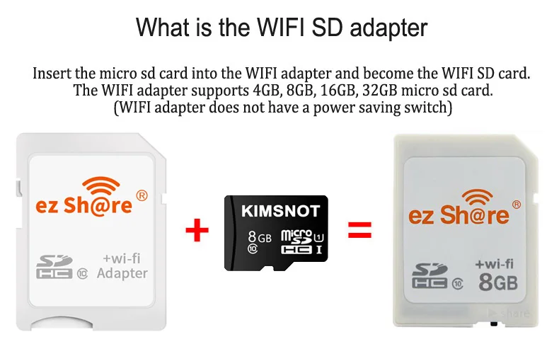 Ezshare ez share беспроводной WiFi SD адаптер карта памяти 32 ГБ 16 ГБ 8 ГБ Micro SD карта MicroSD TF карта на SD карту