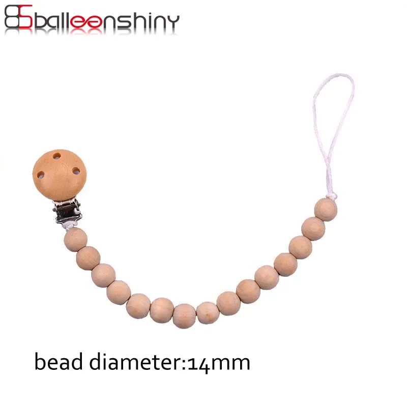 

BalleenShiny Natural Safe Wooden Beaded Pacifier Clip Chain Nipple Infant Baby Soother Clips Kids Teether Accessories Hot Sale