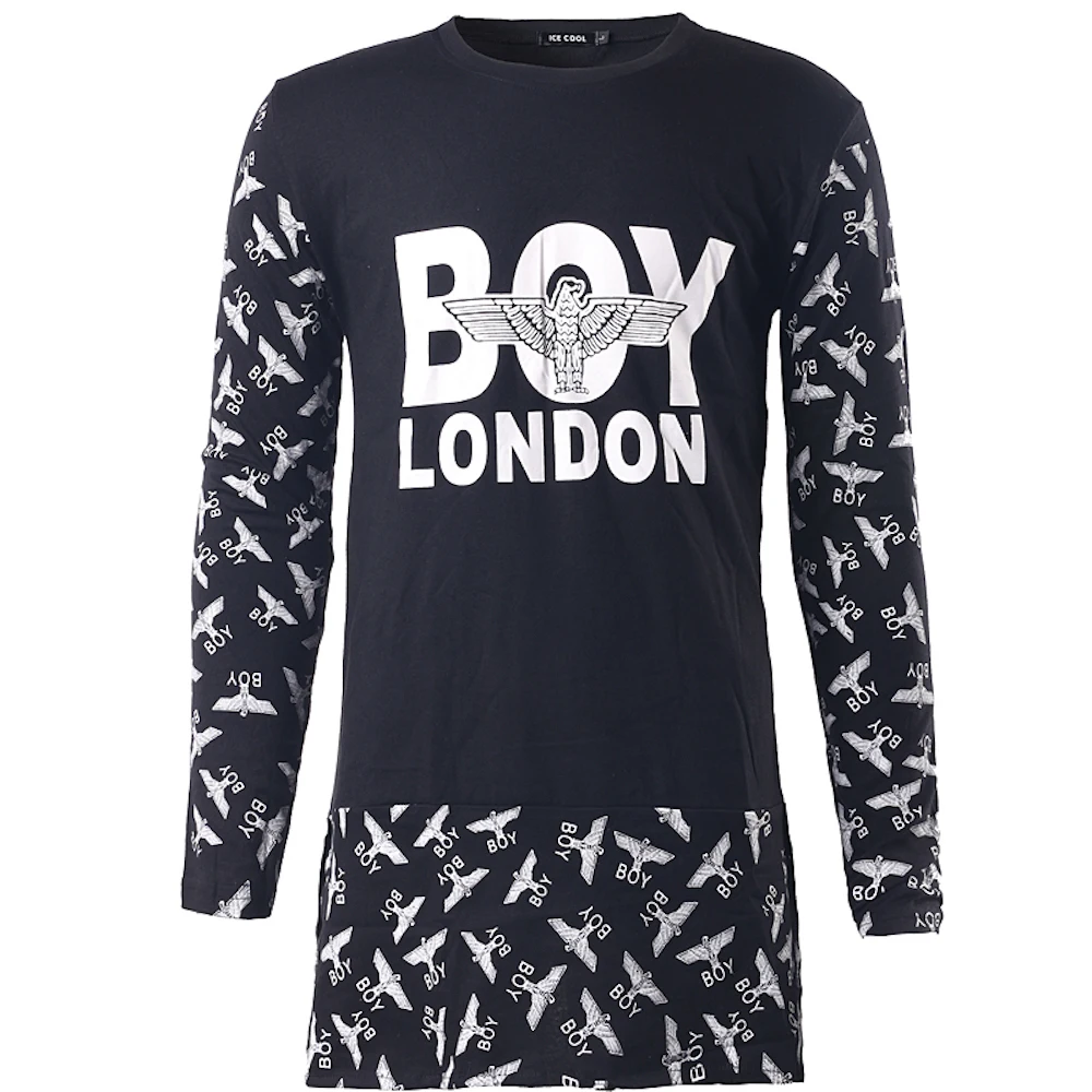 Men S Hipster Hip Hop Long Sleeve O Neck Letter Print Patchwork Longline T Shirts Fashion Urban Clothing Swag Extended Tees In T Shirts From Men S Clothing On Aliexpress Com Alibaba Group