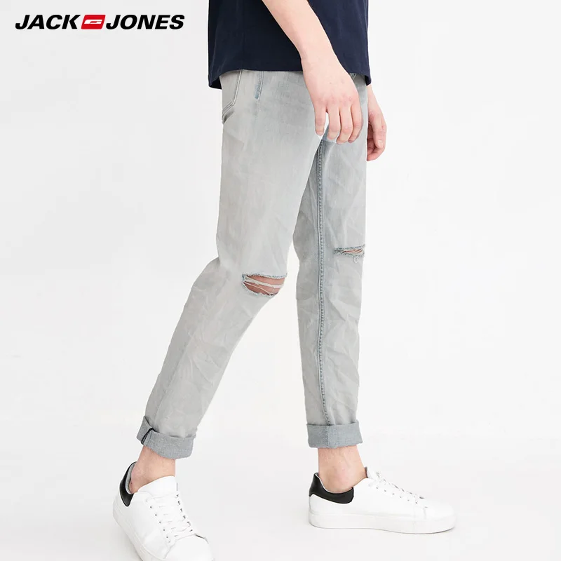 

Jack Jones 2019 spring summer new men jeans brand fashion washed ripped jeans |218132540