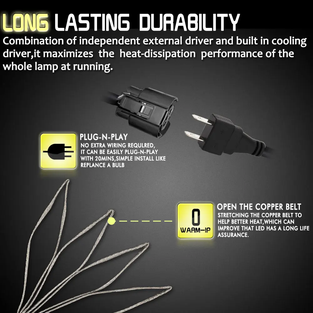 

H7 S7 LED Headlight Front Lamp Super Bright High Power Replacement Safety Automobile LED Fog Light