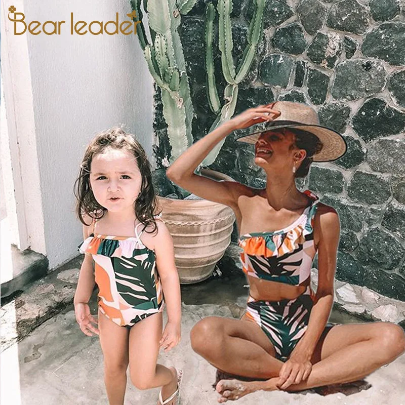 Bear Leader/семейные купальные костюмы купальный костюм бикини для мамы и дочки детей