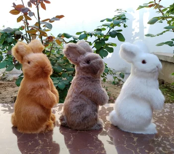 

Simulation Rabbit Fairy Garden Ornament Cute Miniature Figurine Forest Animal Model Figure Educational Toy Gift for Kids