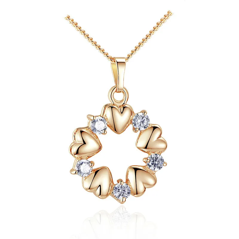 Buy Luxury Gold Color Heart Necklaces & Pendants with