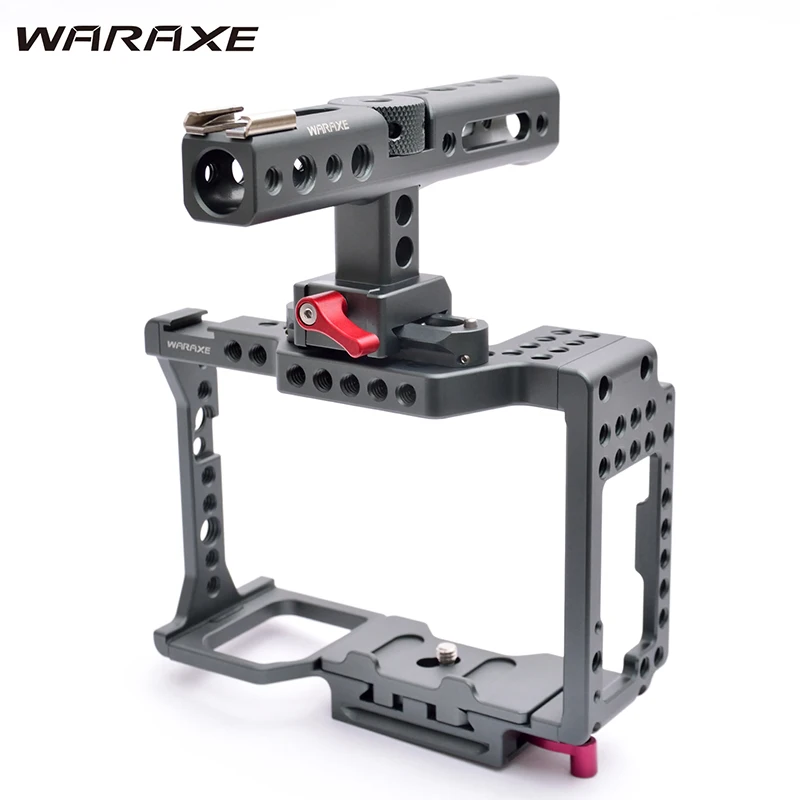 

WARAXE A7 Kit Camera Video Cage NATO Rail Handle Grip Built-in Quick Release Fits Arca Swiss for Sony A7R A7S A7 II A7R II A7S