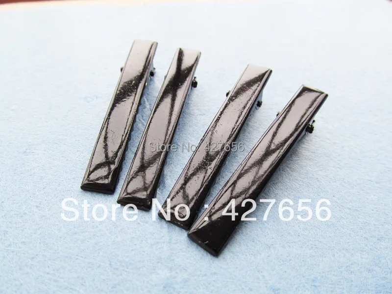 

50pcs black enamel metal duckbill/alligator hair clips with teeth CLA0008