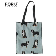 FORUDESIGNS/женские сумки с короткими ручками, сумки с принтом Бернской горной собаки, женские сумки, Дизайнерские повседневные холщовые льняные сумки-тоут