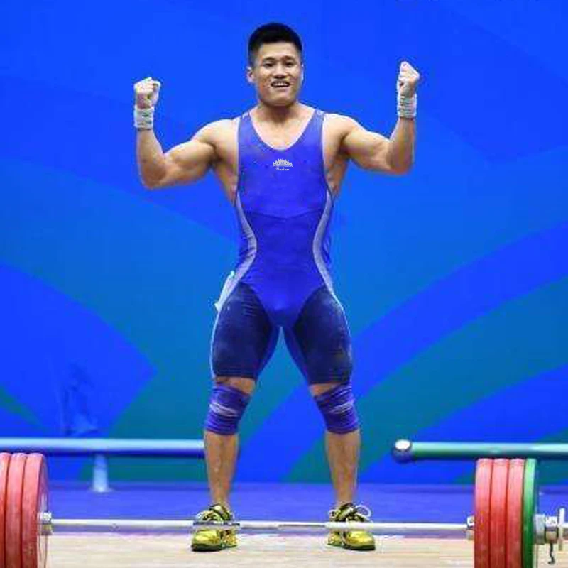 

Badiace Custom Logo One Piece Wrestling Singlet Gym Power Weight Lifting Outfit Man Tights swimsuit