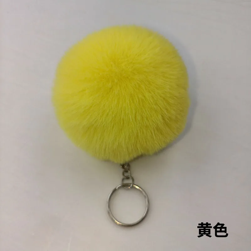 

Creative new hair bulb key chain lovely Christmas plush pendant 8 cm silver ring handbags accessories car key ring