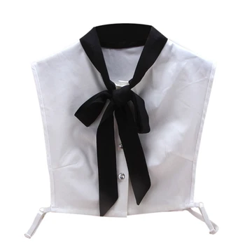 

Women Fake Collar Bowknot Detachable Simple Half Shirts for Matching Tops TY53