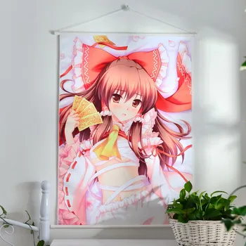 

Japanese Anime Touhou Project Hakurei Reimu Painting Microfiber Animation Wall Picture Poster 100x70cm