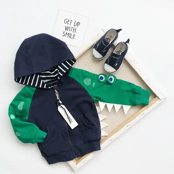 

Autumn Boys girls coats and jackets crocodile design hooded blazer outwear toddler coat