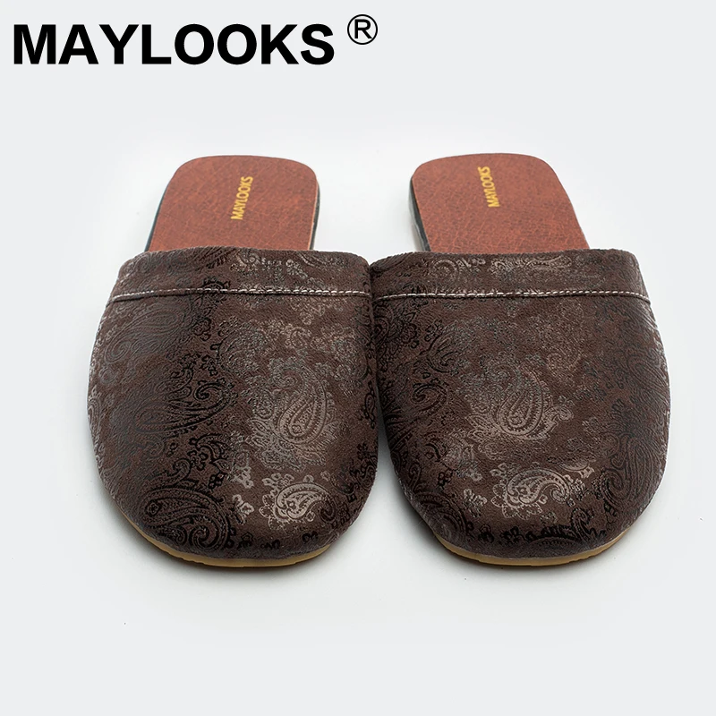 Мужские тапочки сезон весна лето Домашние Нескользящие из искусственной кожи