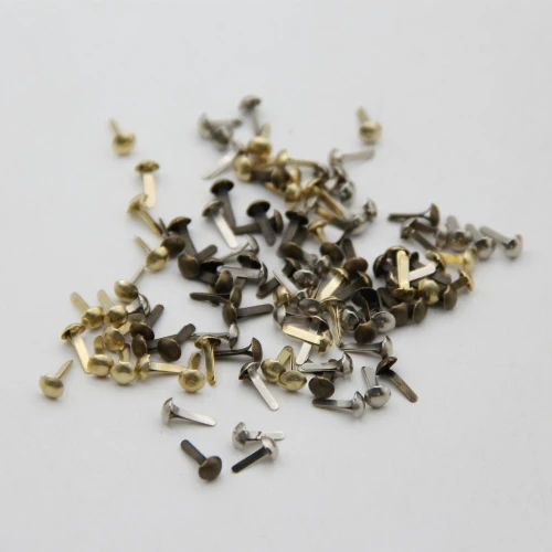100pcs 4.5mm Mixed 3 Colors Iron Round Metal Mini Brads For Scrapbooking Accessories Embellishment Fastener DIY Handmade Crafts 