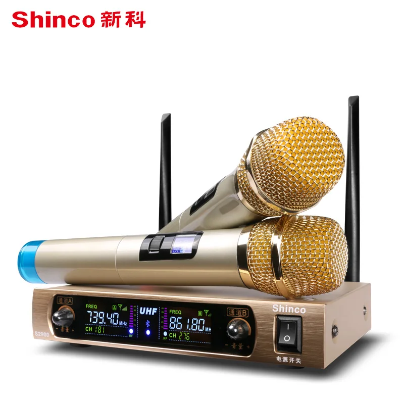 

Shinco S2900 Wireless microphone one for two TV K-song with u Bluetooth wireless microphone