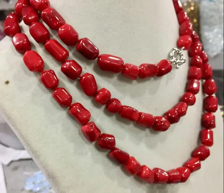 Beautiful necklace made of corals in cylinder form 50“long Beautiful necklace made of corals in cylinder form 50“long